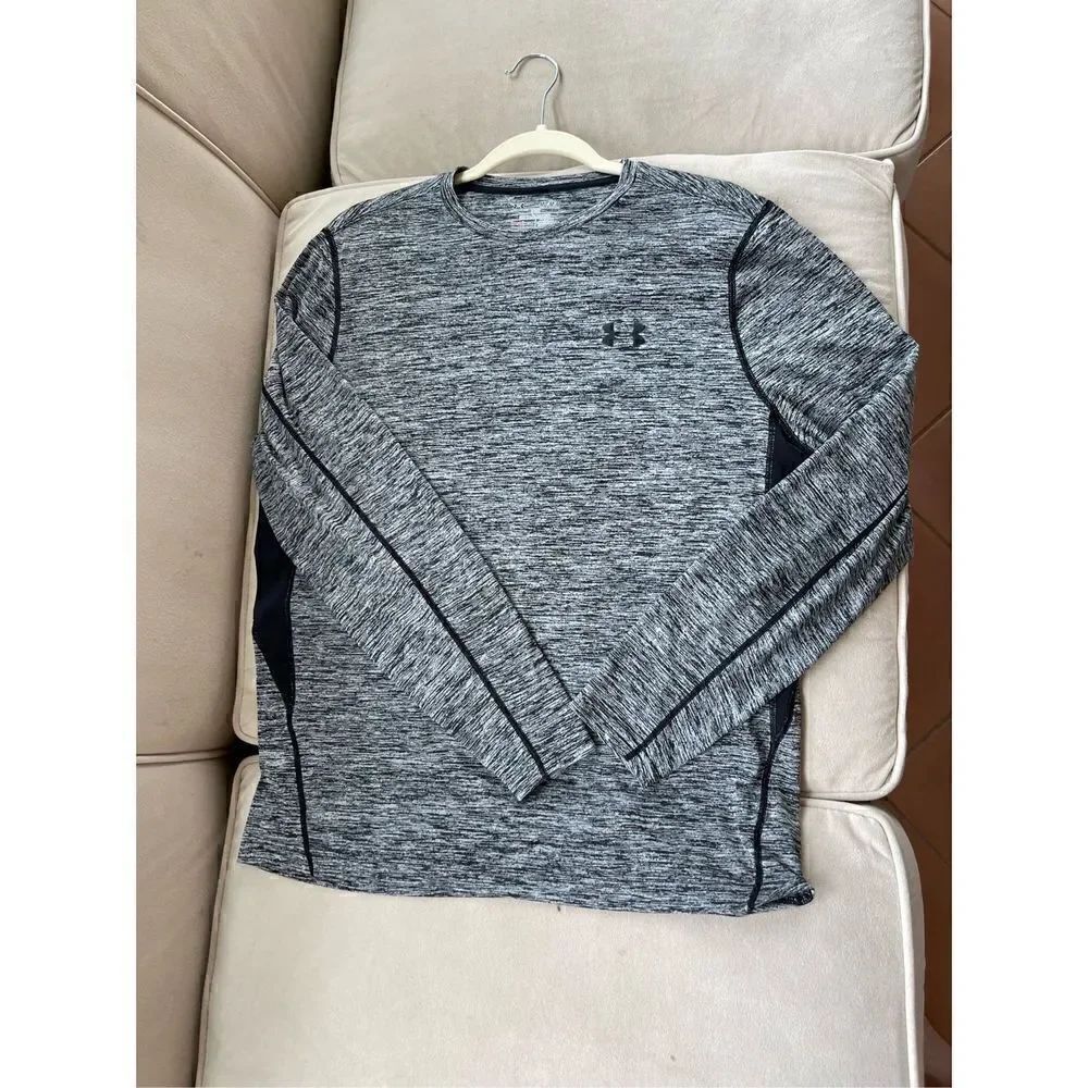Under Armour and grey black shirt, men’s medium, 100% polyester